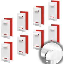Lot de 8 Supports adhésifs Courts pour Store - Store Double - sans perçage - Accessoire de Rechange pour la Fixation sur fenêtre Fixe en PVC - Porte