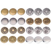 Feiyue - Lot de 80 boutons en métal pour jean, 17 mm, délicats, en boîte, boucle, boutons robustes pour jean, bretelles, pantalons, pour la maison,