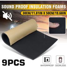 Lot de 9 auto-adhésif voiture insonorisation 10mm 30X50CM mousse Pad isolation mur acoustique amortissement mousse Tiga