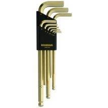 Lot De 9 Clés D’angle Goldguard Pointe Sphérique En Métrique 1,5-10mm Bondhus 38099