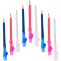 Feiyue - Lot de 9 stylos de tailleur pour tissus, marqueurs, crayons de couleur, outil de quilling triangulaire, craie pour tissu, bois, plastique