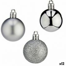 Set ofChristmas balls of 4 cm silver plastic (12 pièces)