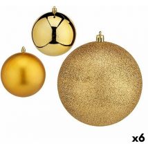 Set of balls of christmas gold plastic 12 x 13 x 12 x 12 cm (6 pcs.)