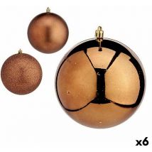 Set de boules de boules de Noël en plastique marron 12 x 13 x 12 cm (6 pcs.)