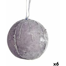 Set of Balls Christmas of Silver Polyester Christmas Balls 8 x 8 x 8 cm (6 pcs.) - Krist+