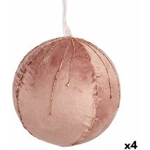 Krist+ Set de Balls de Balls Christmas Polyester Pink 12 x 12 x 12 cm (4 pieces)