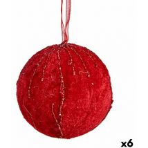 Set de Balls de Balls Christmas Polyester Red 8 x 8 x 8 cm (6 pieces) - Krist+