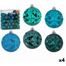 Set of balls Christmas turquoise 7 cm (4 pièces)