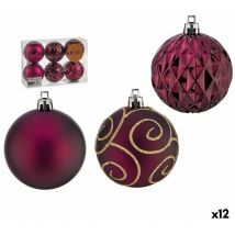 Set de Balls de Balls Christmas Purple Plastic ø 6 cm (12 pieces) - Krist+