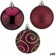 Set de Balls de Christmas Purple Plastic 6 x 7 x 6 cm (30 pieces) - - Brand ean : 4899888649496 - Krist+