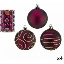 Set of Boules de Noël of pvc violet ø 6 cm (4 pièces)