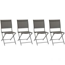 Hesperide - Lot de 4 chaises de jardin en aluminium pliables Anthracite Axant - Hespéride