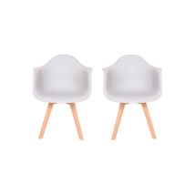 Hobag - Lot de Deux Chaises Scandinave apo Gris - Gris