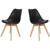Hobag - Lot de Deux Chaises Scandinave vlsy Noir - Noir