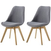 Lot de Deux chaises scandinaves BIMS Gris