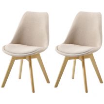 Hobag - Lot de Deux chaises scandinaves bims taupe - Taupe