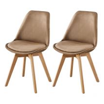 Lot de Deux chaises scandinaves FREAM TAUPE