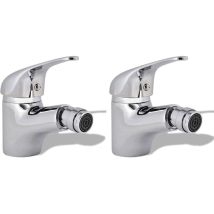 Helloshop26 - Lot de deux robinets de bidet robinet d'évier lavabo douche cuisine chrome