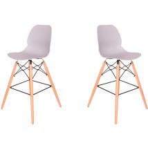 Lot de Deux tabourets scandinaves bill gris - Gris