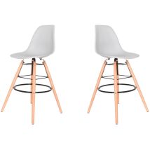 Lot de Deux tabourets scandinaves jul gris - Gris