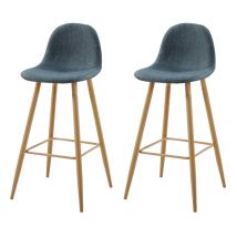 Lot de Deux tabourets scandinaves Oslen Gris - Gris
