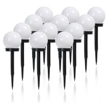 Lot de douze lampes solaires extérieures pour le sol, lampes extérieures étanches IP44 pour le jardin, le paysage, l'allée, le patio, la terrasse 1