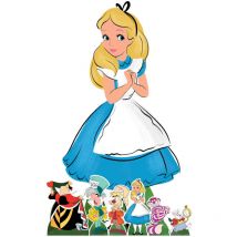 Lot de Figurines en carton - Alice au Pays des Merveilles - Alice et 6 Mini-Figurines - Haut 134 cm