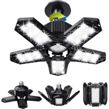 Galozzoit - Lot de led de garage - 120 w - 12000 lm - Lampe d'atelier - Plafonniers déformables - Panneaux E26/E27 -1 lampes