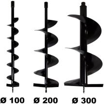 Gt Garden - Lot de mèches ø 100 + 200 + 300 mm pour tarière thermique