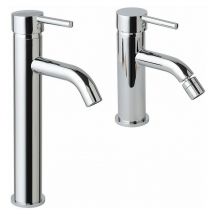 Kiamami Valentina - Lot De Mitigeurs Chromés Pour Lavabo Avec Bec Haut Et Bidet Fassa