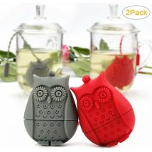 Serbia - lot de (rouge +gris )2 Machine à thé hibou en Silicone, passoire à thé créative, sachet de thé en Silicone