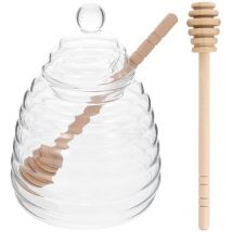 Lot de pots de miel en verre, pots de stockage de confiture, récipients décoratifs pour miel, pots de miel multifonctions avec louche