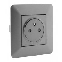 Prise de courant affleurante 2P+T 16A simple Artezo Titanium - Zenitech