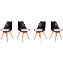 Hobag - Lot de Quatre Scandinave vlsy Blanc/Noir - Blanc/Noir