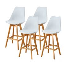 Hobag - Lot de Quatre tabourets scandinaves laury Blanc - Blanc