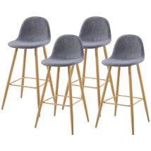 Hobag - Lot de Quatre tabourets scandinaves Oslen Gris Clair - Gris Clair