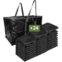 Pack And Move - Lot 24 Grands Sacs Déménagement, Rangement Et Transport Ultra Résistant - Réutilisable - Poignées Solides - 100L