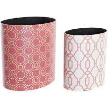 Corbeille Papier Set 2 Toile Bois 33X24,5X35,3