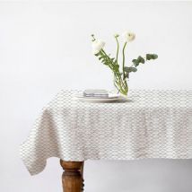 Lot nappe carrée + 2 serviettes de table motif géométrique