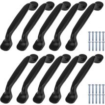 ZVD - Lot of 10 Black Kitchen Cabinet Door Handles Furniture Hole Center 96 mm