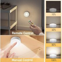 Lot of 3 Veilleuse Éclairage d'armoire led avec télécommande, led Lumières De L'Armoire Sans Fil Tactile Lampe Tactile d'armoire éclairage de nuit