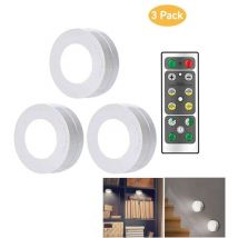 Lot of 3 Veilleuse Éclairage d'armoire led avec télécommande, led Lumières De L'Armoire Sans Fil Tactile Lampe Tactile d'armoire éclairage de nuit