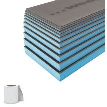 Lot 3 panneaux de construction Wedi 250 x 60 x 1 cm + bande
