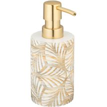 Distributeur de savon Wenko Terralba 2 pièces blanc or set accessoires salle de bain distributeur de savon design gobelet salle de bain accessoires