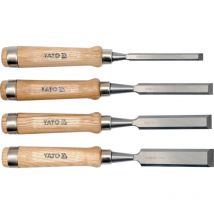 Yato - Lot professionnel de 4 ciseaux a bois acier chrome vanadium 1o, 16, 20 et 25 mm