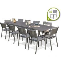 Dcb Garden - stockholm - Ensemble repas de jardin 12 places en aluminium gris anthracite