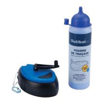 Lot traceur cordeau rapido et poudre bleu Outibat 200 g