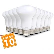 Lot von 10 LED-Lampen Spot R63 E27 9W Eq 60W Farbtemperatur: Warmweiß 2700K