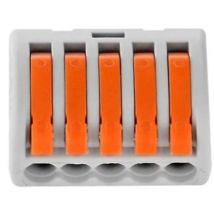 Lot de 5 bornes de connexion 5 fils avec levier