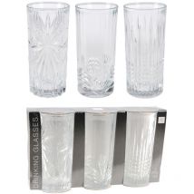 Lote 3 Vasos Labrados Altos 380 Ml